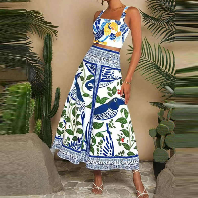 Tropic Strap Vintage - Women Sleeveless Straps Top & Half