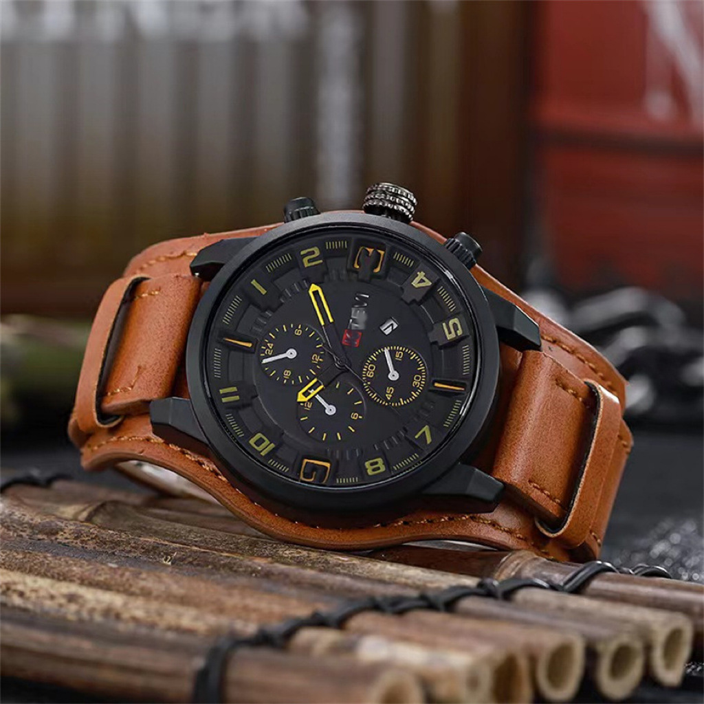 Retro Luxury Men Quartz Watch  – Leather Watch Band Men Bewertung und Preis