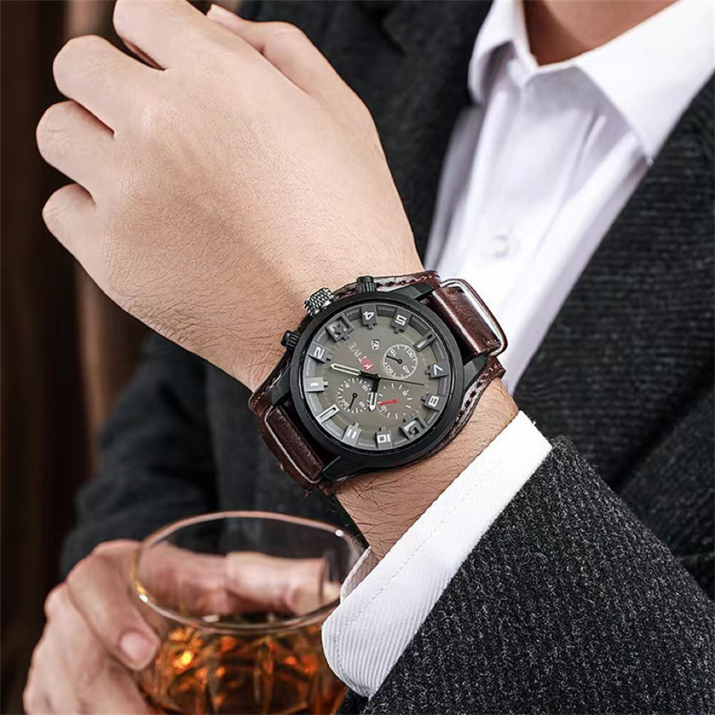Retro Luxury Men Quartz Watch  – Leather Watch Band Men Bewertung und Preis