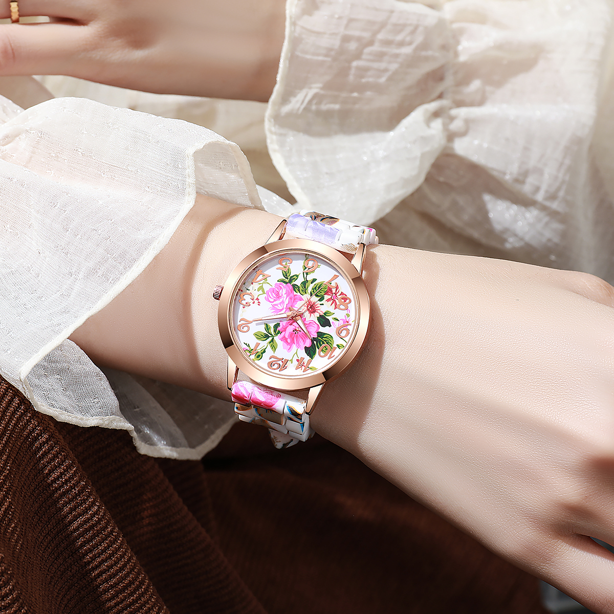 2/3/4/5PCS Fashion Flowers Pri – Silicone Band Women Bewertung und Preis