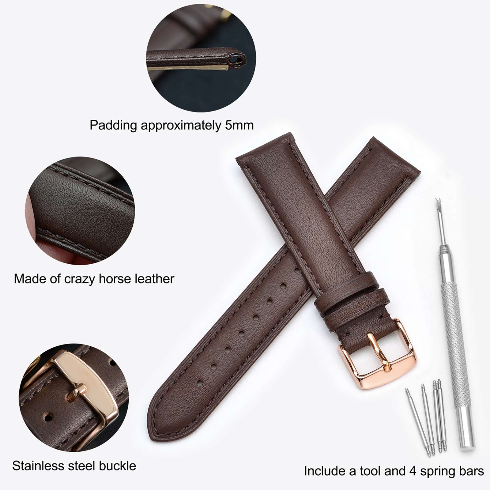Wocci Vintage Leather Watch St – Leather Strap Quick Release Bewertung und Preis