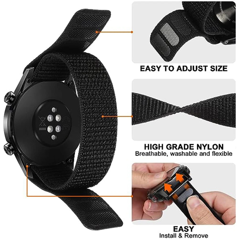 26/22mm Hook Loop Nylon Watch  – Sport Loop Velcro Bewertung und Preis