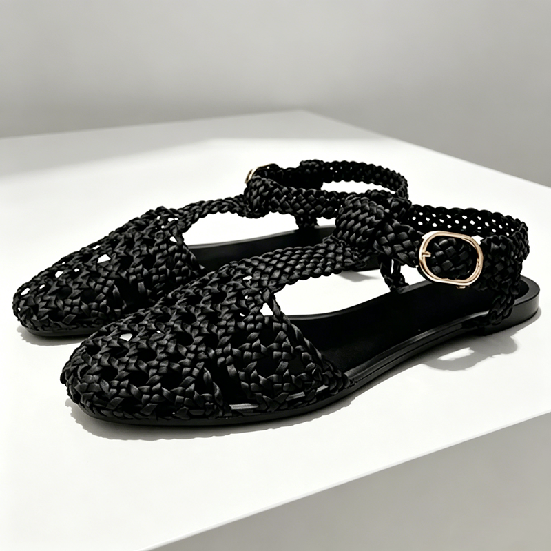 Golden Mesh Woven Flat Sandals – Mesh Strap Metal Bewertung und Preis