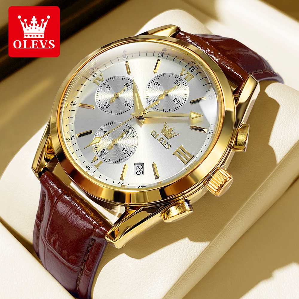 OLEVS 2872 Chronograph Men's W – Leather Watch Band Men Bewertung und Preis