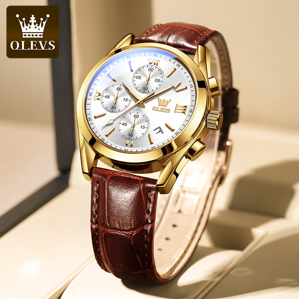 OLEVS 2872 Chronograph Men's W – Leather Watch Band Men Bewertung und Preis