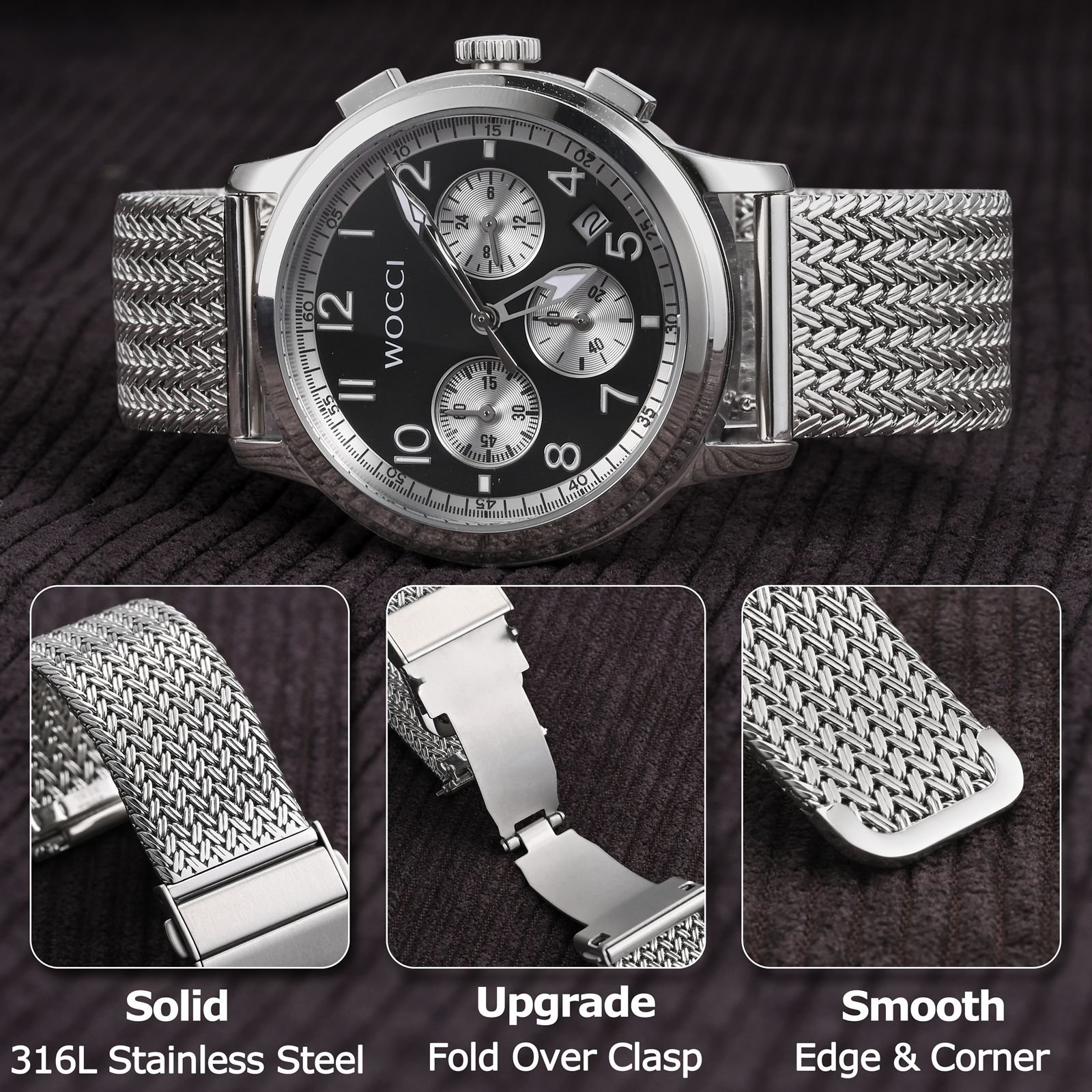 WOCCI Elite Metal Watch Band,  – Mesh Strap Metal Bewertung und Preis