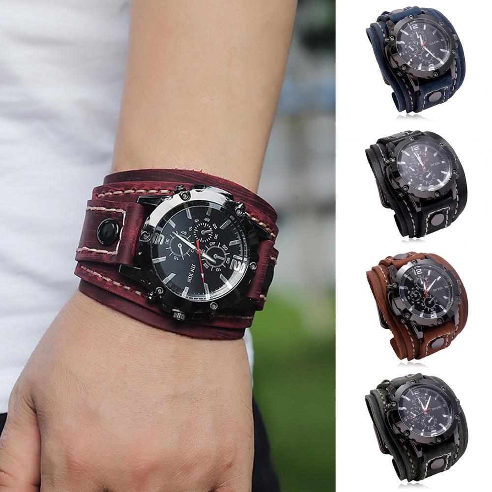 Retro Mens Quartz Watch Round  – Leather Watch Band Men Bewertung und Preis