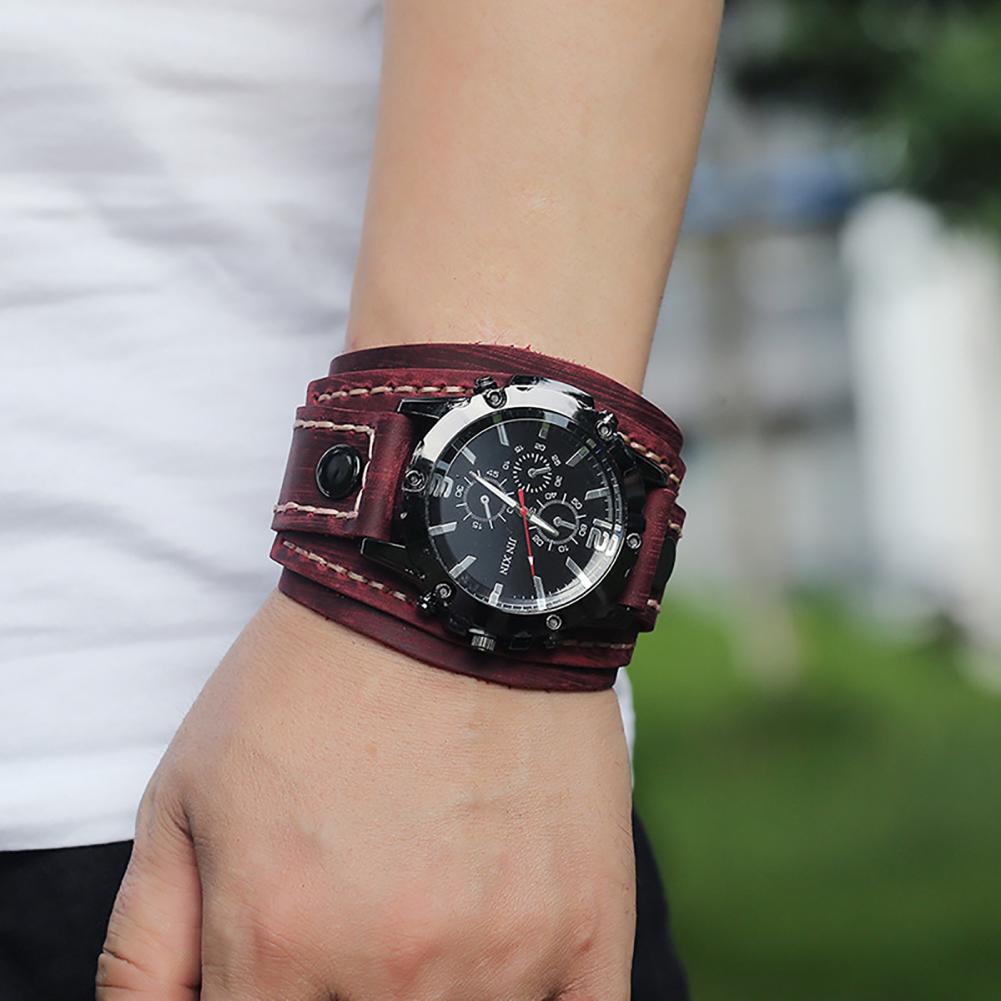 Retro Mens Quartz Watch Round  – Leather Watch Band Men Bewertung und Preis
