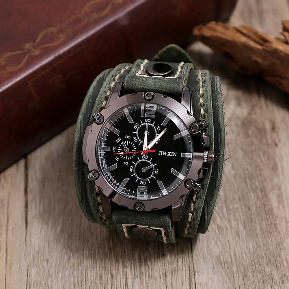 Retro Mens Quartz Watch Round  – Leather Watch Band Men Bewertung und Preis