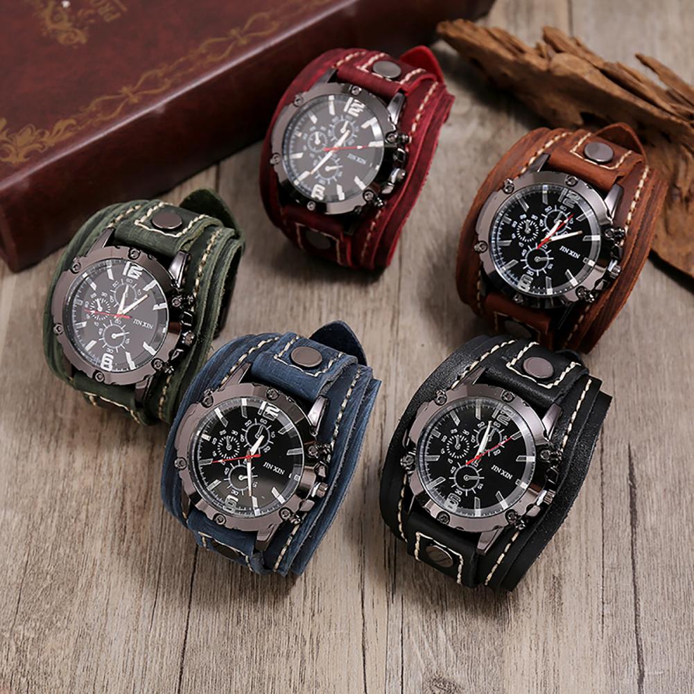 Retro Mens Quartz Watch Round  – Leather Watch Band Men Bewertung und Preis