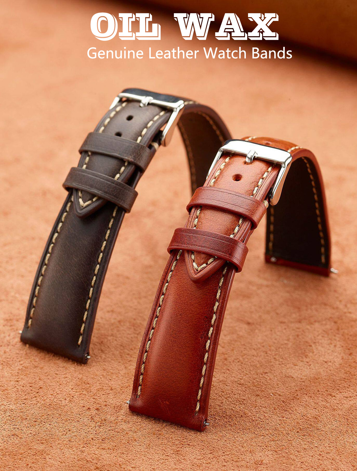 Wax Genuine Leather Men Women  – Leather Strap Quick Release Bewertung und Preis