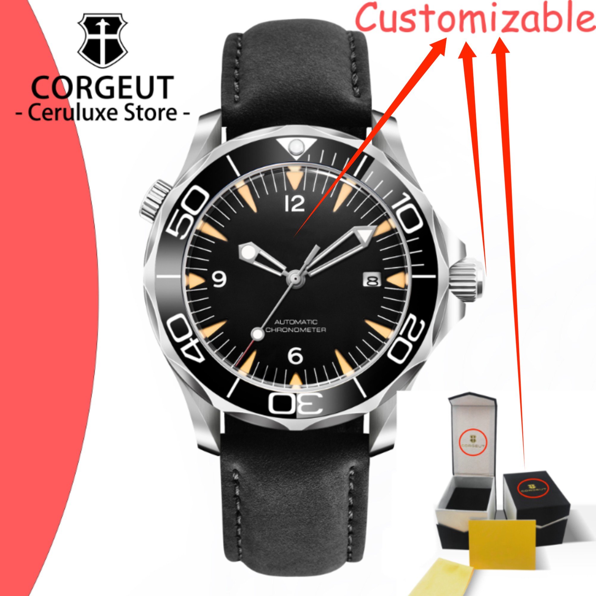 CUSTOM Logo Sapphire Glass Aut – Stainless Bracelet Diver Bewertung und Preis